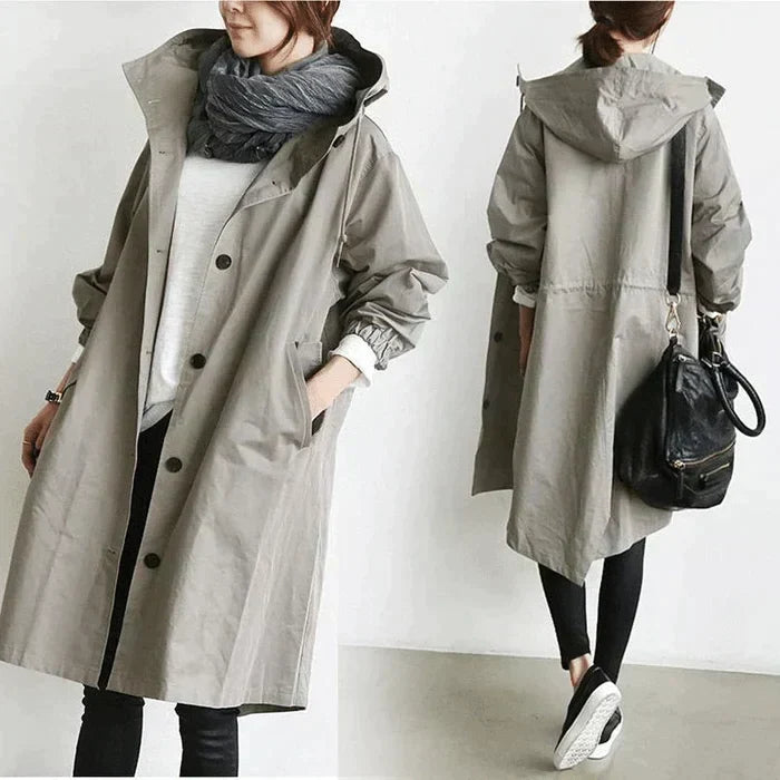 Eveloria Damen Übergroße Kapuzenwindbreaker Regenjacke