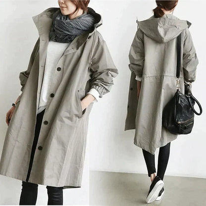 Eveloria Damen Übergroße Kapuzenwindbreaker Regenjacke