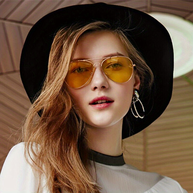 Eveloria Damen Aviator Sonnenbrille Goldener Rahmen