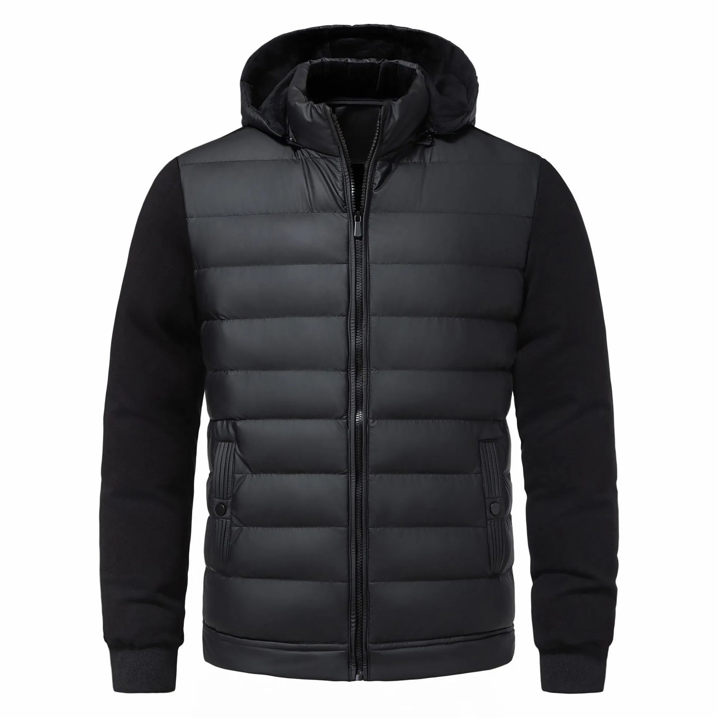Eveloria Herren Winterjacke Kapuze Schwarz - Eveloria