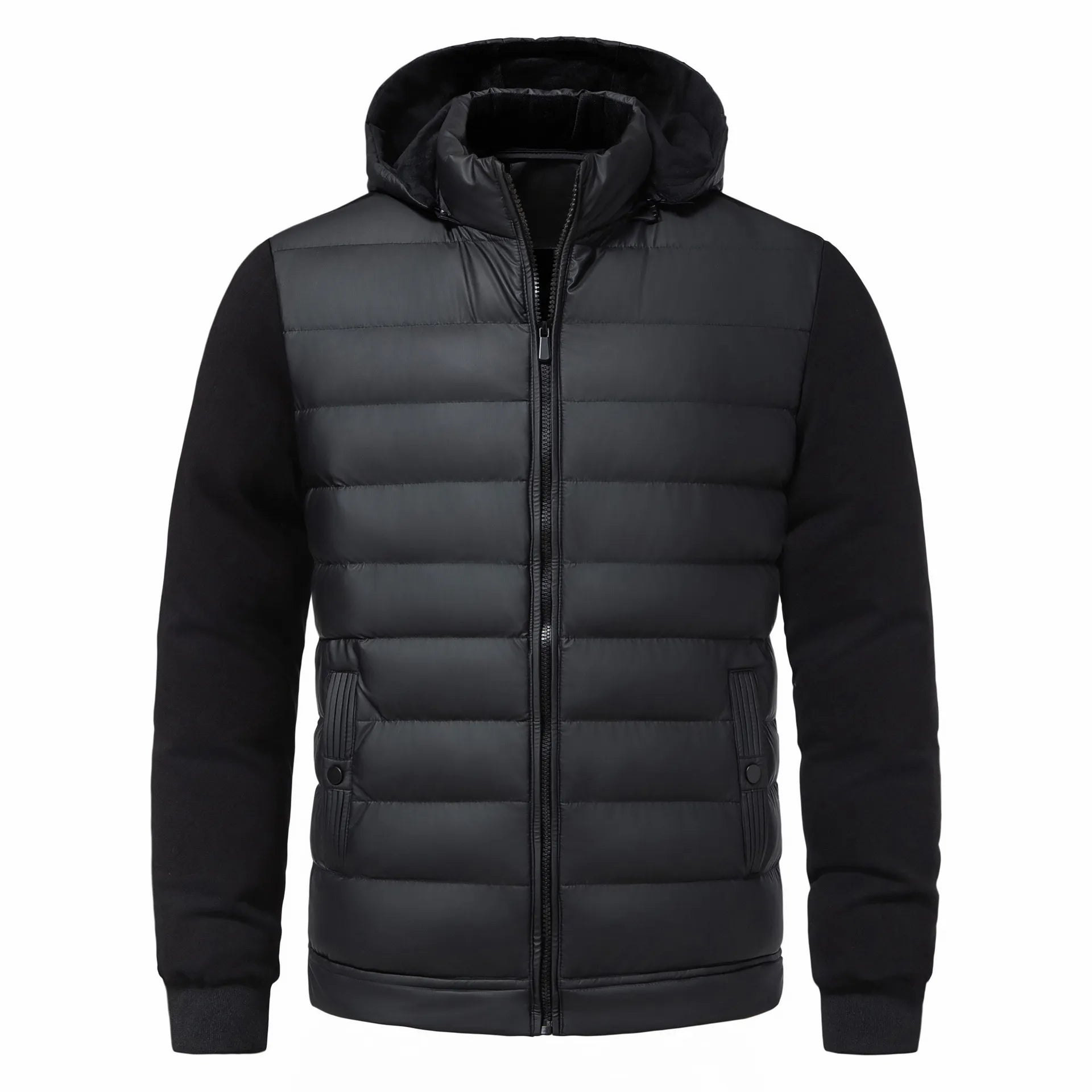 Eveloria Herren Winterjacke Kapuze Schwarz - Eveloria