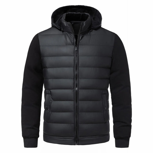 Eveloria Herren Winterjacke Kapuze Schwarz - Eveloria