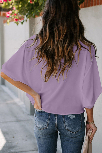 Damen Chiffonhemd V-Ausschnitt