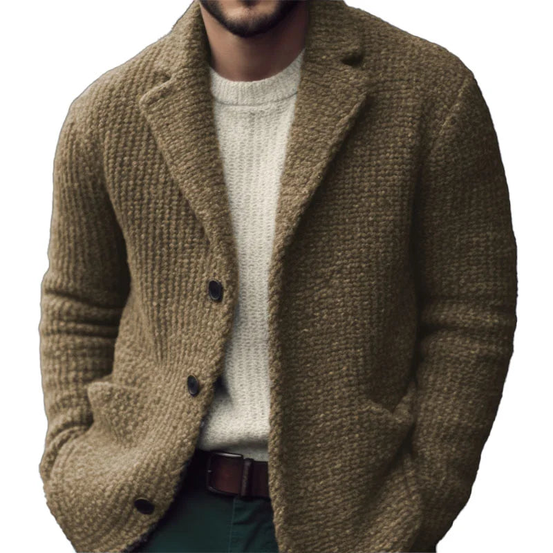 Herren Cardigan Weiches Strickmaterial Reguläre Passform Knopfleiste