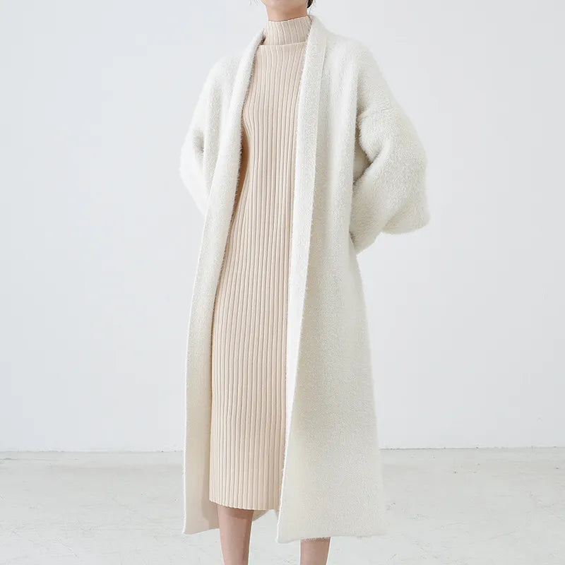 Damen Offener Langer Mantel Stil - Eveloria