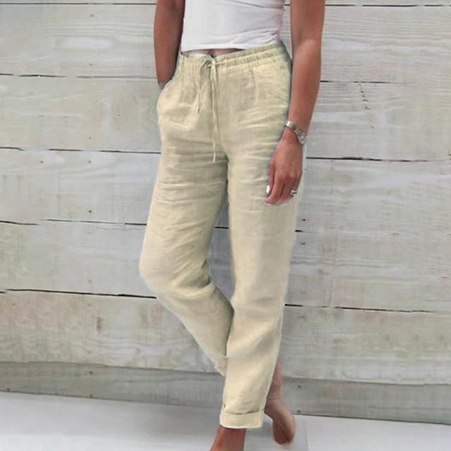 Eveloria Damen Hose Gerade Geschnitten Leicht