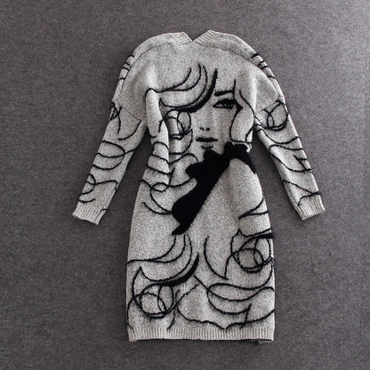 Damen Strickjacke Offen Vorne Kreatives Motiv Eveloria