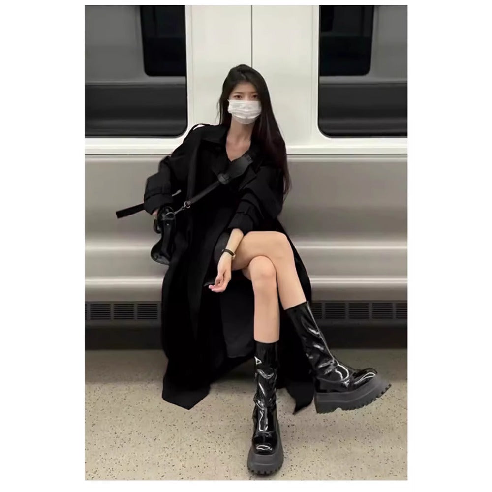 Damen Trenchcoat Doppelreihig Lang Clotilde