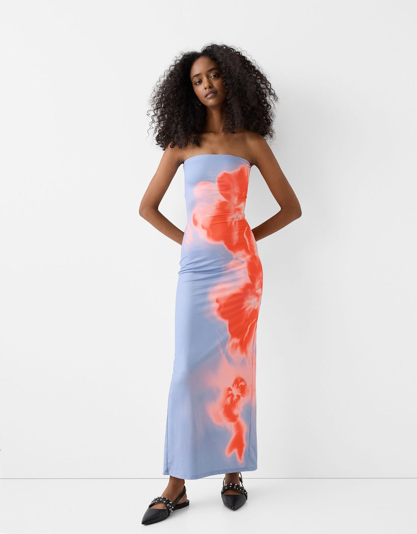 Eveloria Damen Trägerloses Maxikleid Sommerlich - Eveloria
