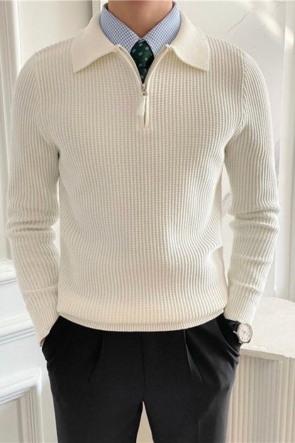 Eveloria Herren Poloshirt Elegantes Baumwolle Weiß