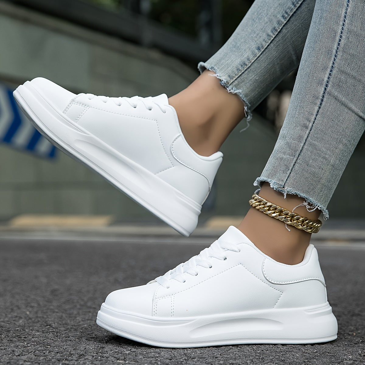 Damen Sneakers Weiße Casual Schuhe