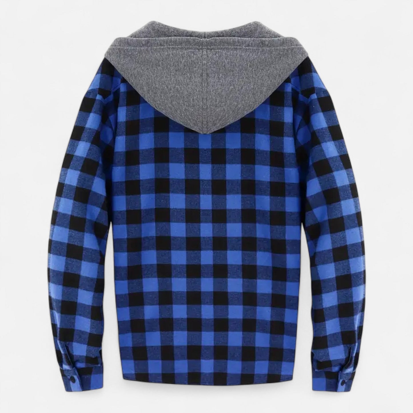 Jadon Herren Karo-Hoodie Knopfleiste Kordelzug