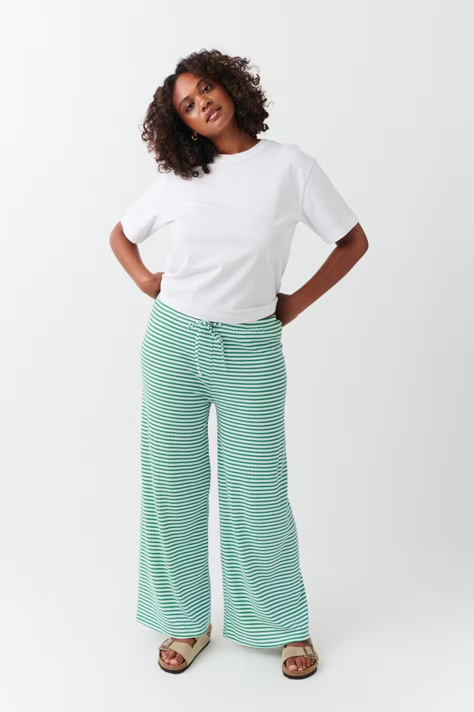 Damen Frühlingshose Gestreift Relaxed Fit