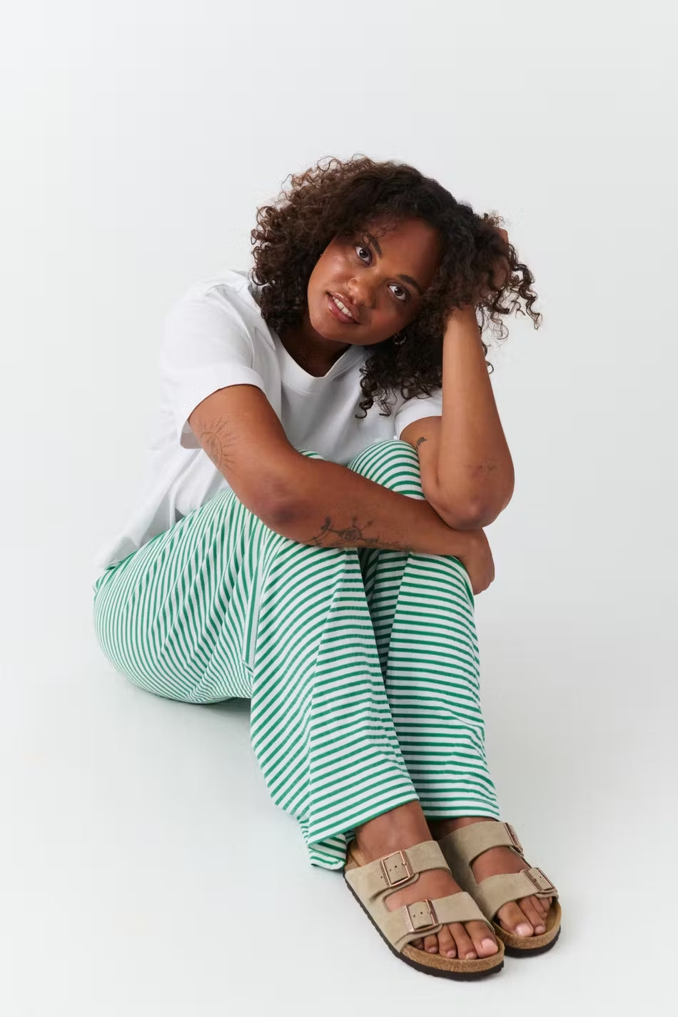 Damen Frühlingshose Gestreift Relaxed Fit