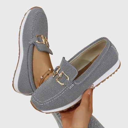 Damen Orthopädische Slip-On Loafer Metallakzent