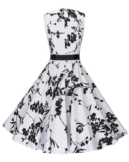 Damen Swingkleid Floralmuster Tailliert Eveloria