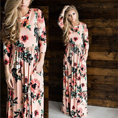 Damen Maxikleid Floralmuster Langrock Eveloria