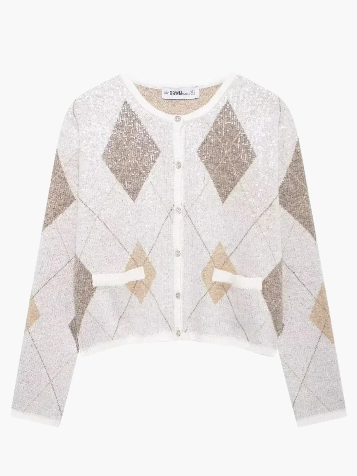Damen Strickjacke Argylemuster - Norvielle