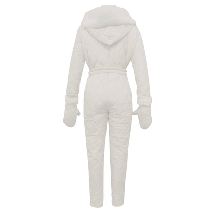 Eveloria Damen Ski-Overall Warm Schwarz - Eveloria