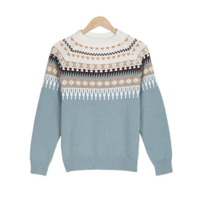 Eveloria Damen Norweger Pullover Strick Winter