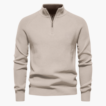 Herren Pullover Weich Strick Zipper