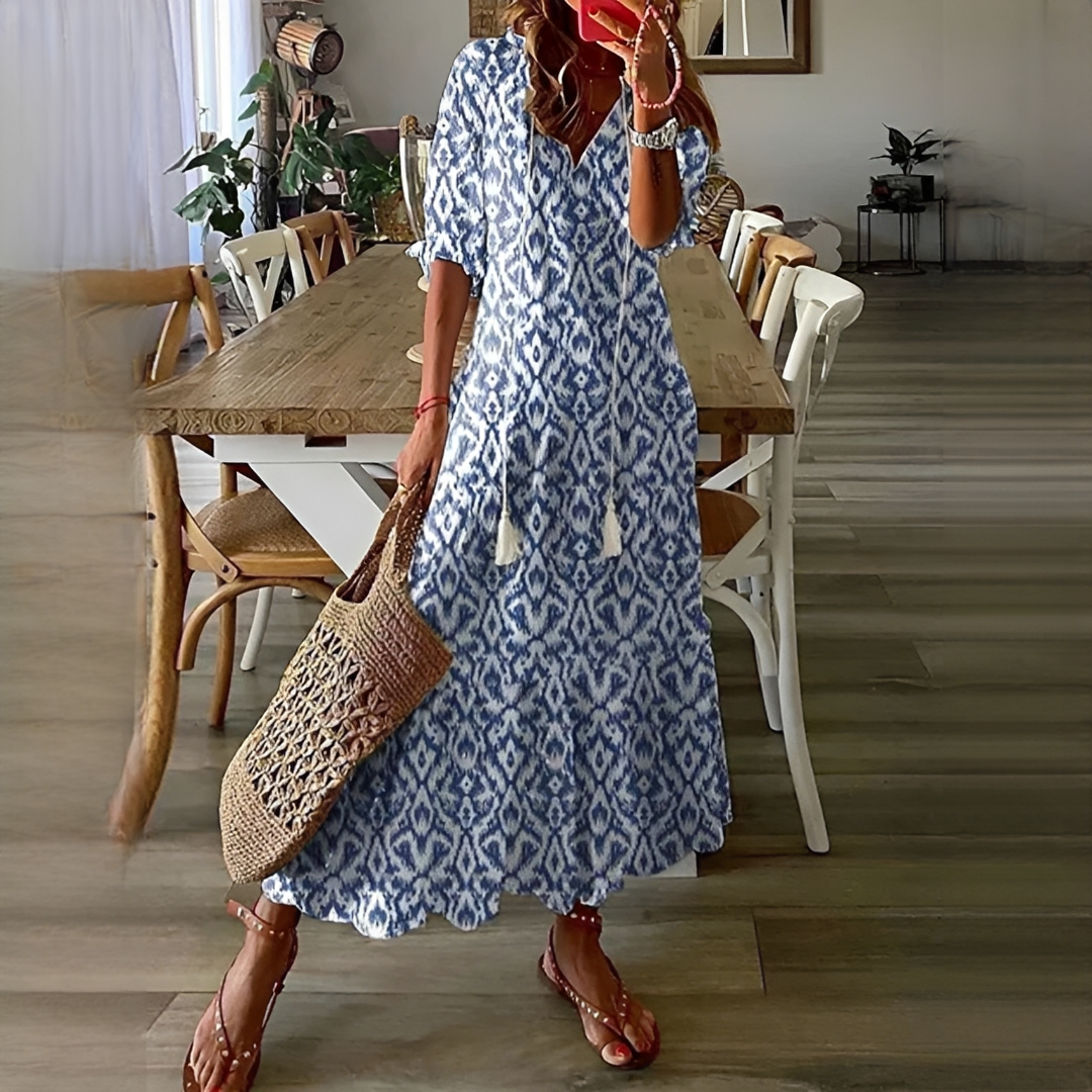 Damen Sommerkleid Elegantes Leichtes Kleid Luftig Weiss