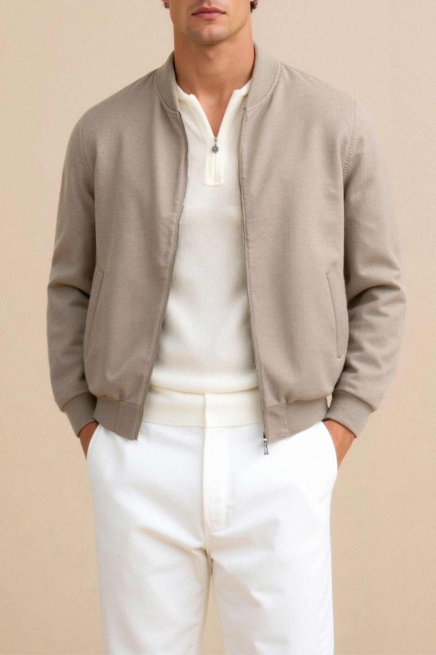 Herren Bomberjacke Minimalistisch Elegant