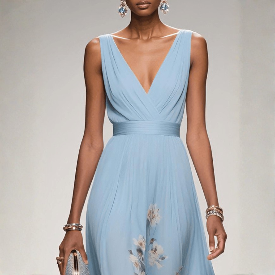 Damen Maxi Kleid Floralmuster Für Hochzeitsgäste