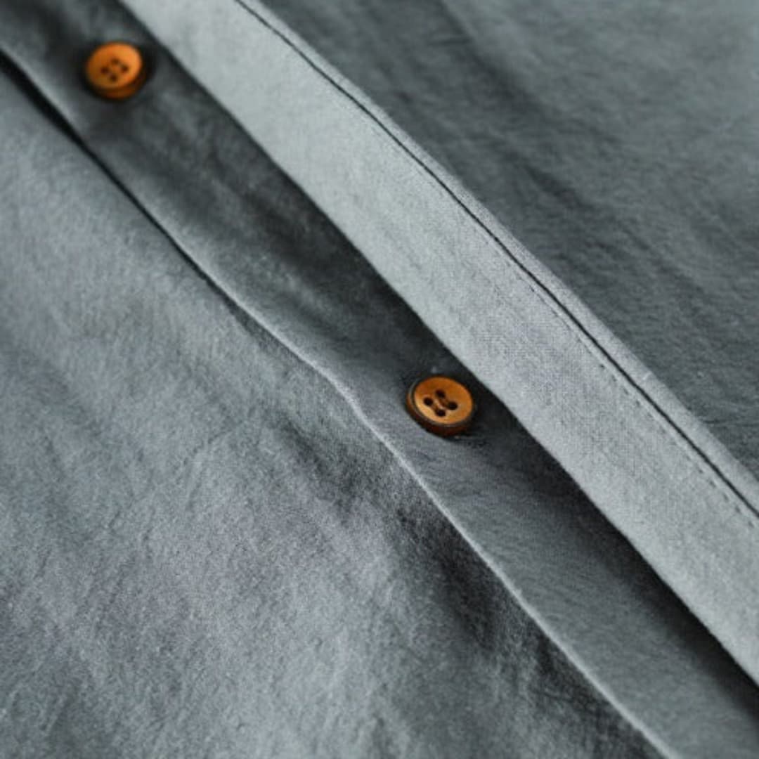 Herren Langarmhemd Stehkragen