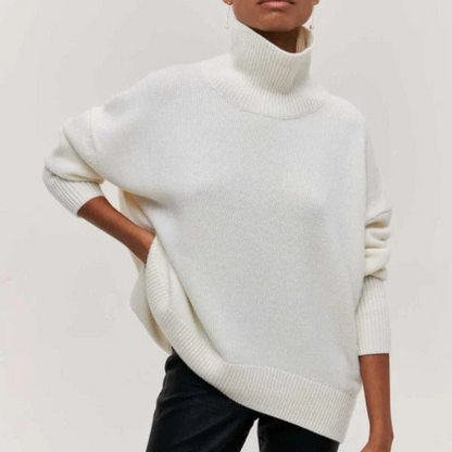 Eveloria Damen Oversized Strickpullover Stehkragen