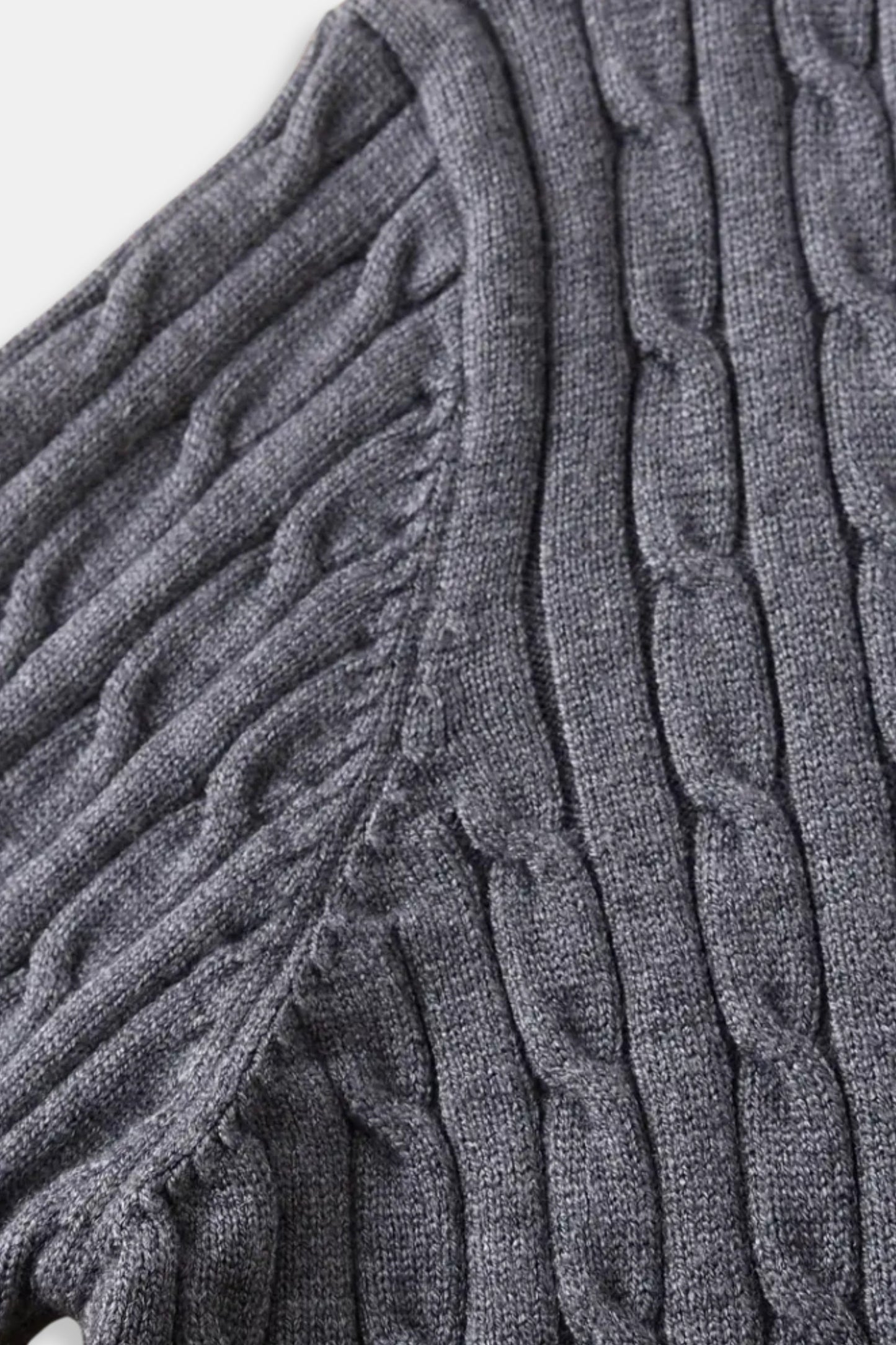 Eleganter Damen Zopfstrick Pullover Mit Reißverschluss