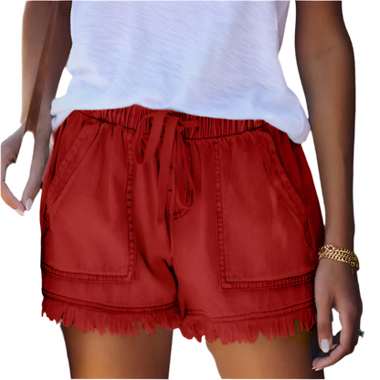 Eveloria Damen Hochtaillen Denim Shorts