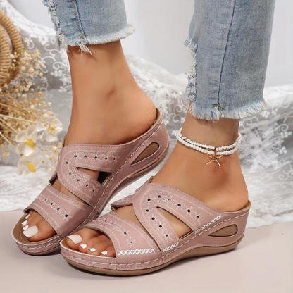 Damen Orthopädische Sandalen Sommer Atmungsaktiv Beige