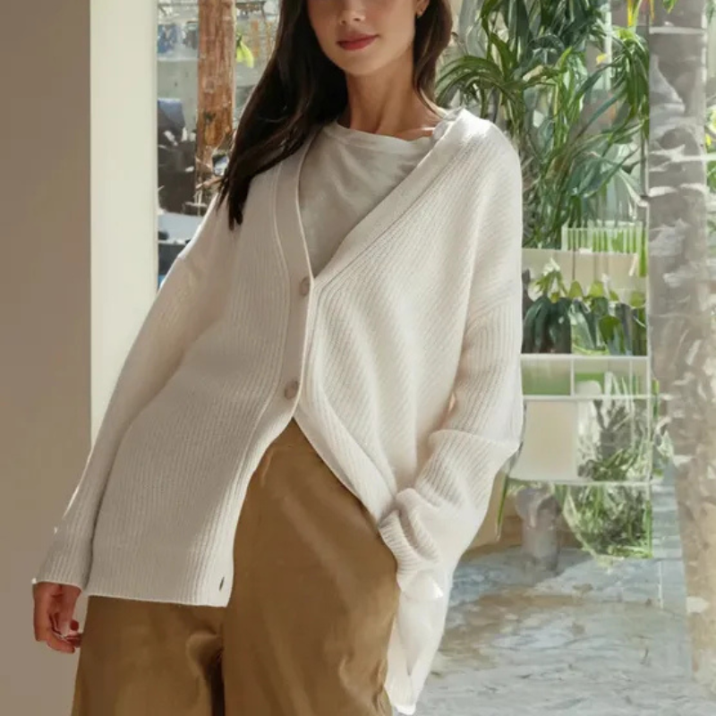 Eveloria Damen Cardigan Zopfmuster Fein