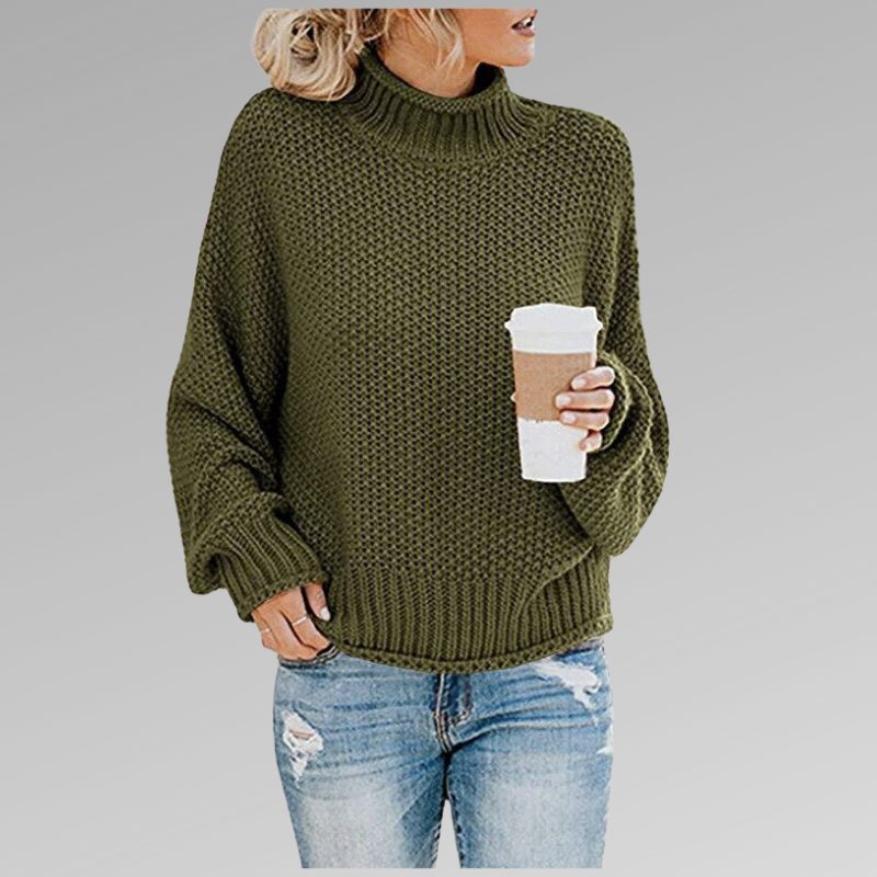Damen Strickpullover Locker Baumwolle Beige