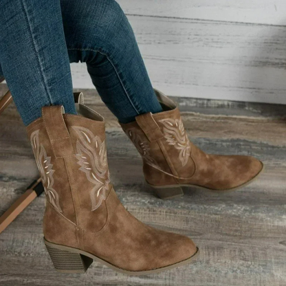 Eveloria Damen Western Cowboystiefel mit Absatz