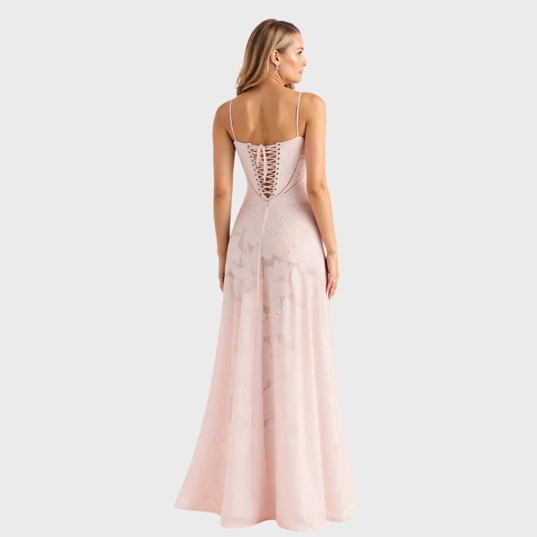 Damen Hochzeitsgastkleid Bustier Maxikleid