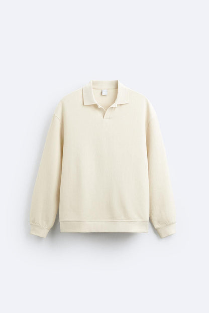 Beiger Pullover Polokragen Lässig Eleganz - Norvielle