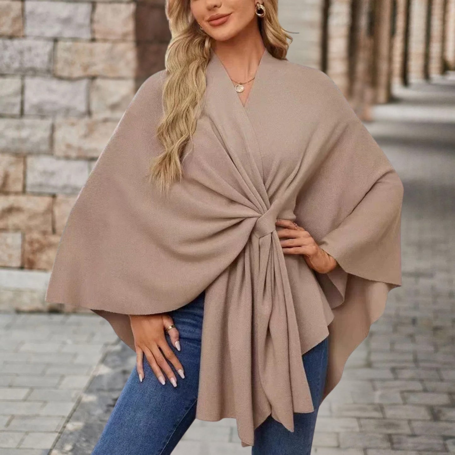 Damen Oberteil Cape-Stil Frontknoten