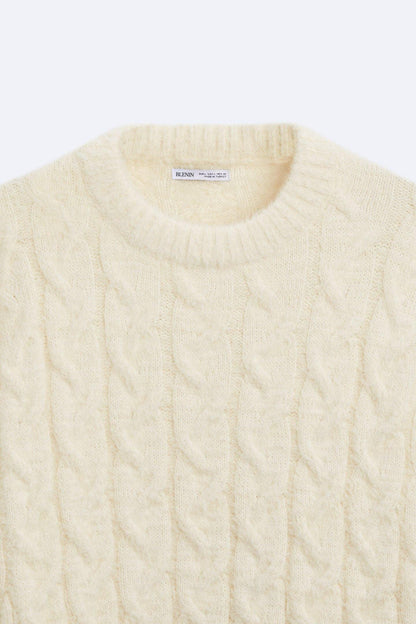 Klassischer Damen Zopfstrick Pullover Zeitlose Eleganz