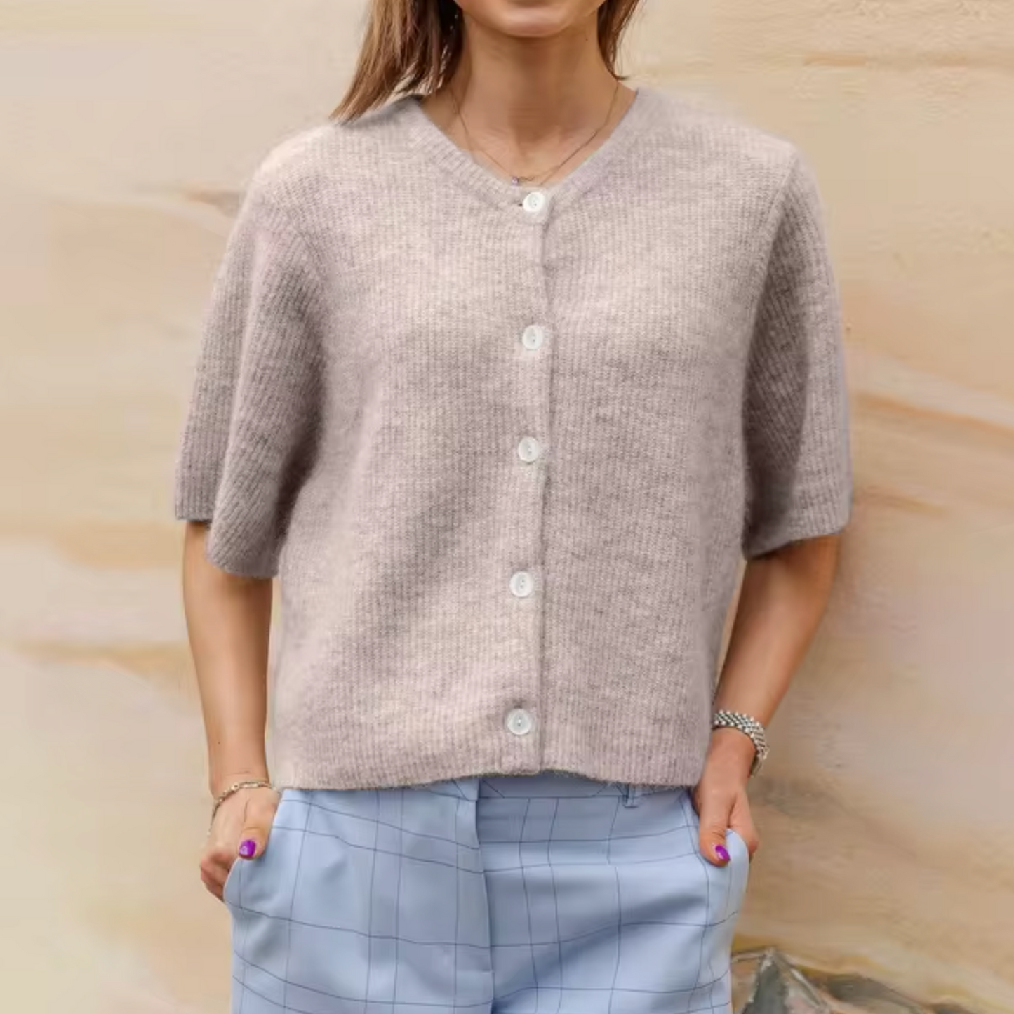 Eveloria Damen Strickcardigan Kurz Mit Knöpfen