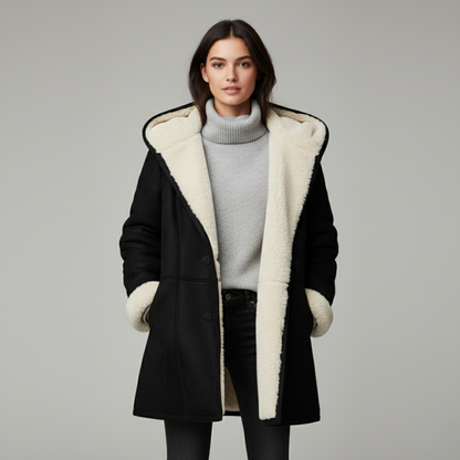 Damen Wintermantel Fleece-Futter Warm