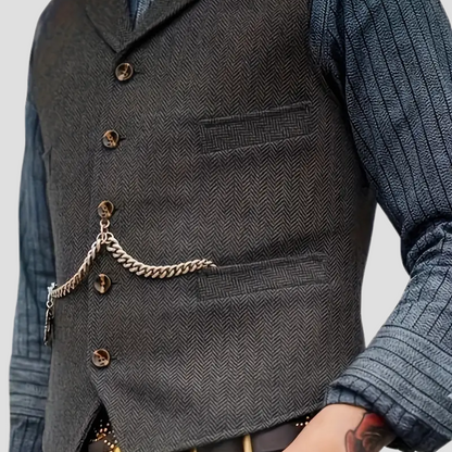 Herren Wollweste Tailored Look Anthrazit