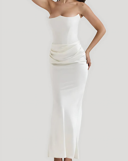 Damen Maxikleid Drapiert Hochzeitsgast