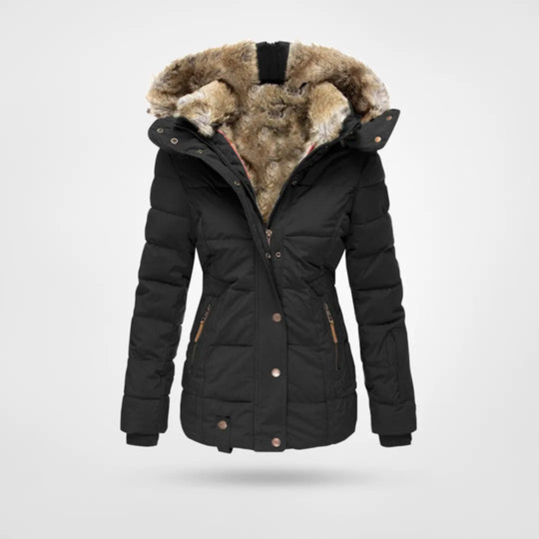 Damen Gepolsterte Winterjacke mit Kapuze Lang