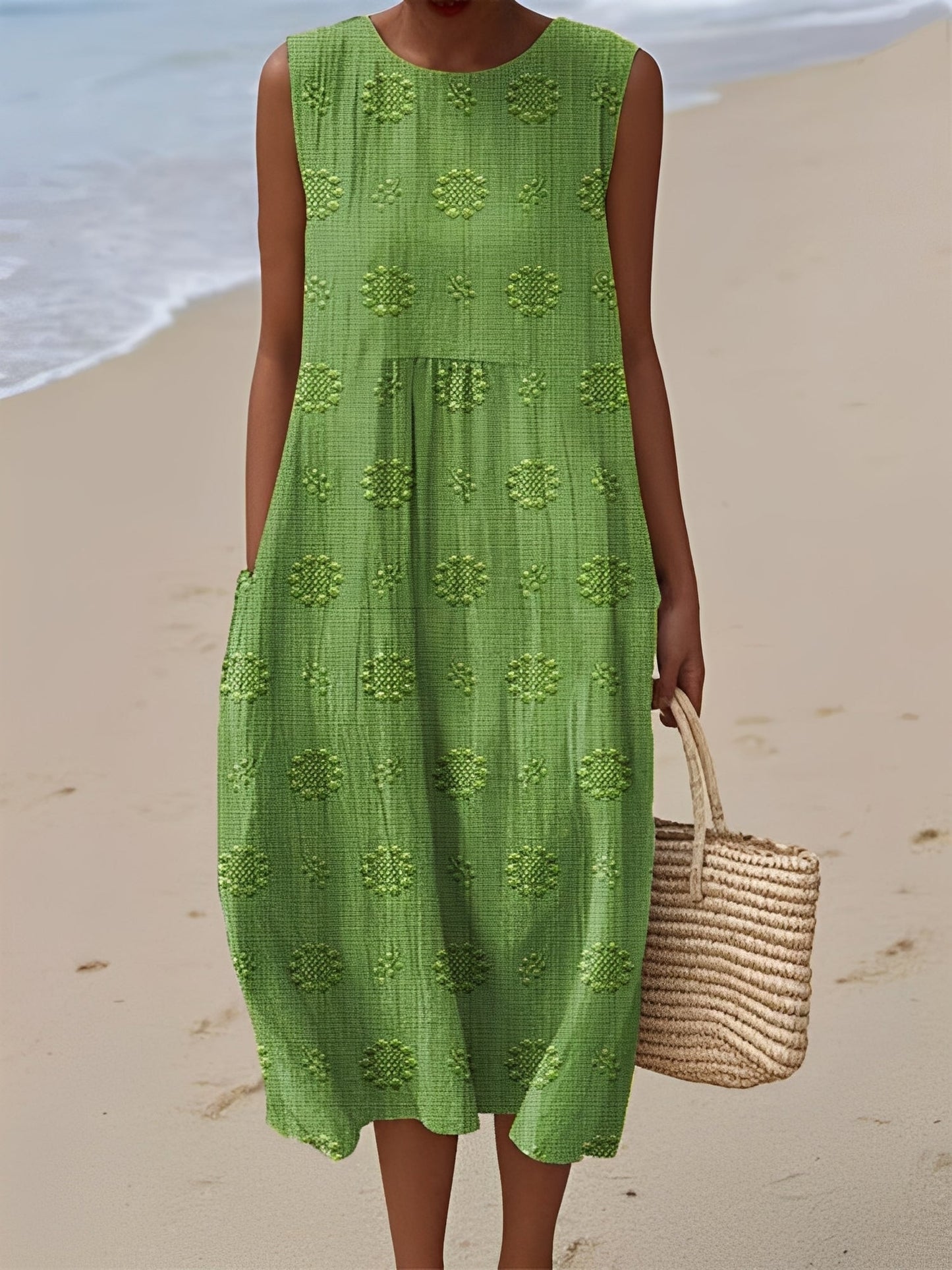 Damen Ärmelloses Sommerkleid Modernes Muster Bequem