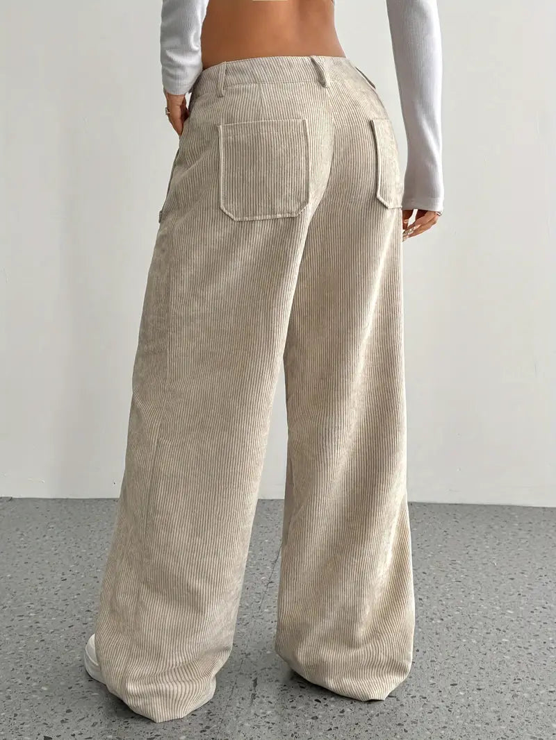 Eveloria Damen Cordhose Baumwollmischung Weit