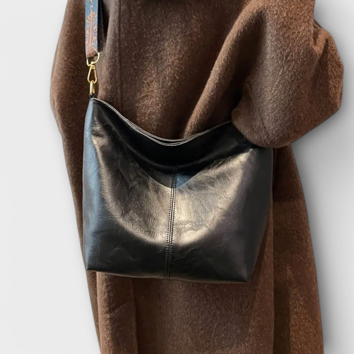 Damen Schultertasche Einzigartiger Riemen Braun