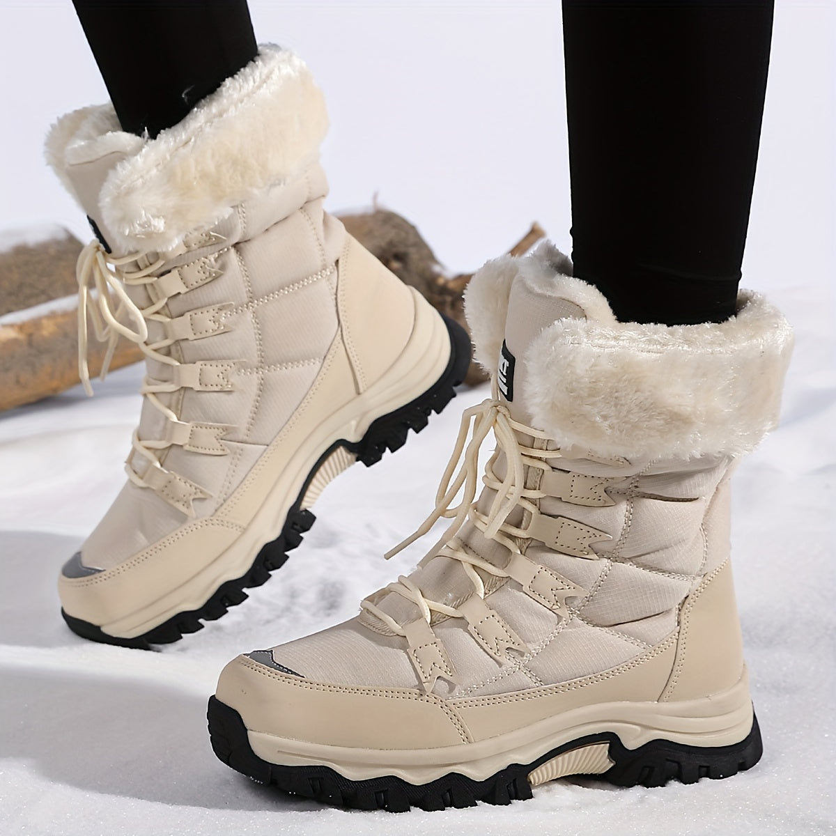 Damen Winterstiefel Braun Wasserfest Rutschfest