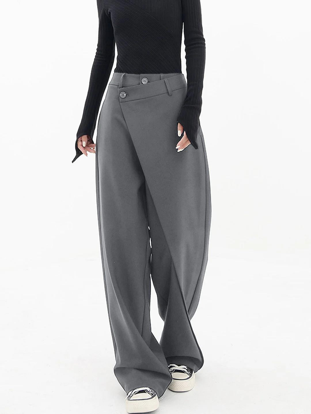 Damen Weite Hose Hohe Taille Bequem Elegant
